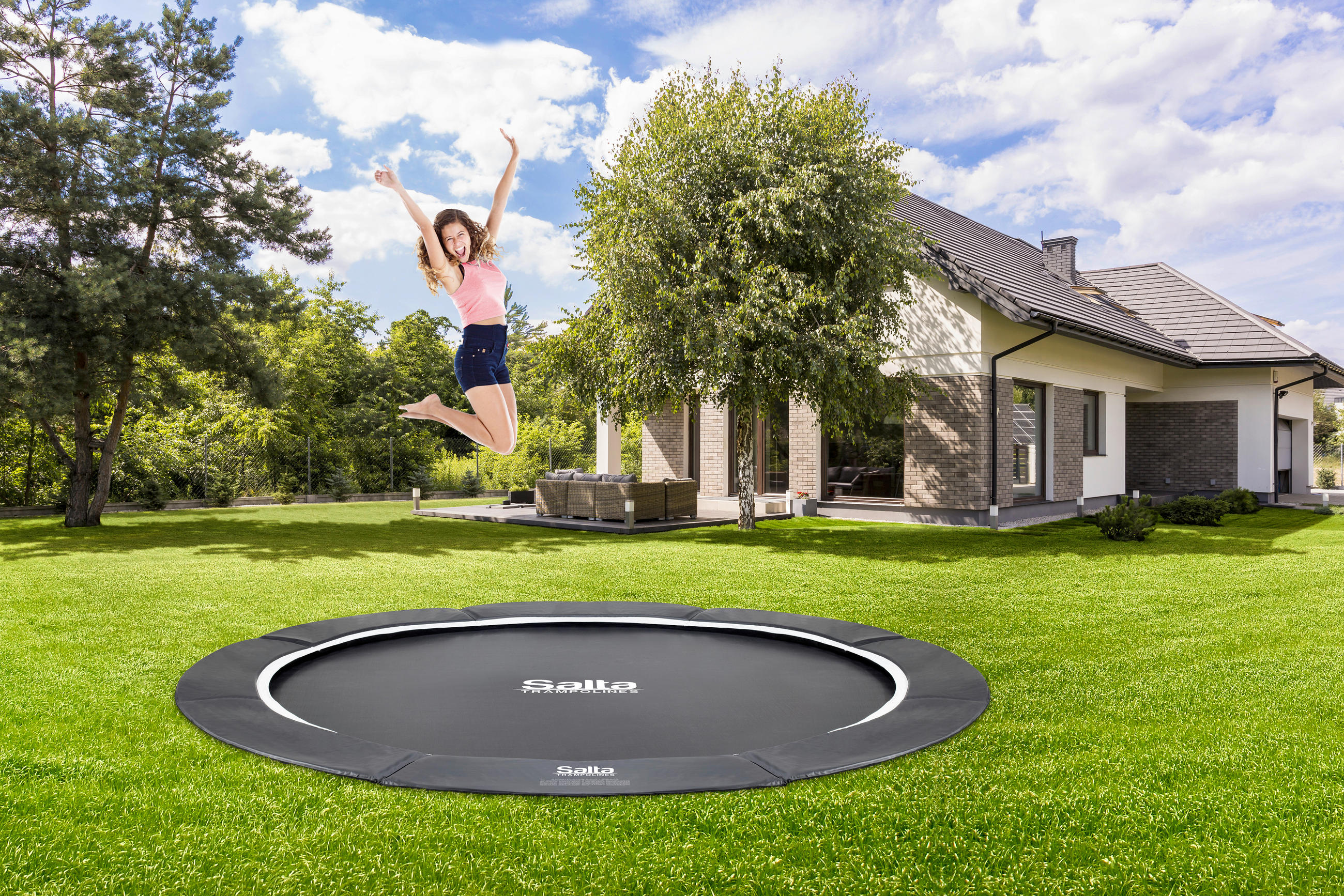 BODENTRAMPOLIN SALTA 5064A  - Schwarz, Trend, Metall (305cm) - Salta