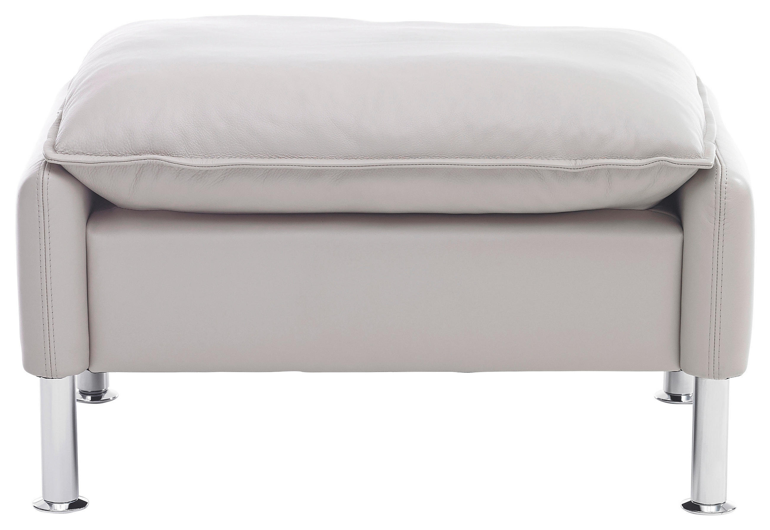 SESSEL Echtleder Beige - Chromfarben/Beige, KONVENTIONELL, Leder/Metall (88/93/88cm) - Erpo