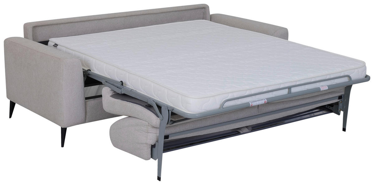 ROZKLADACIA POHOVKA, textil, béžová - čierna/béžová, Modern, kov/textil (219/92/101cm) - Livetastic