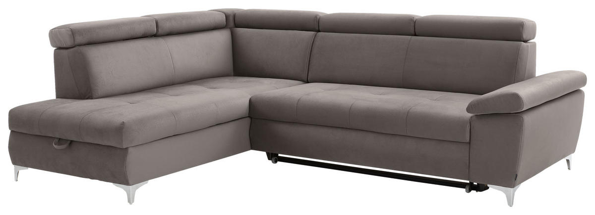 KUTNA GARNITURA tekstil  taupe   - boje kroma/taupe, Konvencionalno, tekstil/metal (206/271cm) - Carryhome