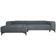 ECKSOFA  in Chenille Grau  222/279 cm  - Schwarz/Grau, KONVENTIONELL, Kunststoff/Textil (222/279cm) - Hom`in