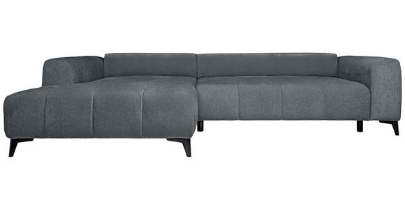 ECKSOFA  in Chenille Grau  222/279 cm  - Schwarz/Grau, KONVENTIONELL, Kunststoff/Textil (222/279cm) - Hom`in