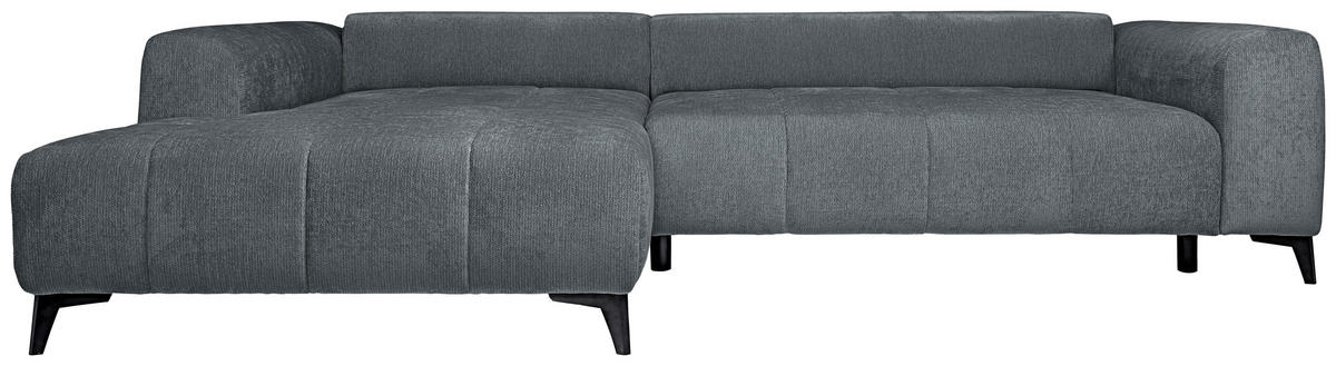 HÖRNSOFFA i chenille grå  - svart/grå, Klassisk, textil/plast (222/279cm) - MID.YOU