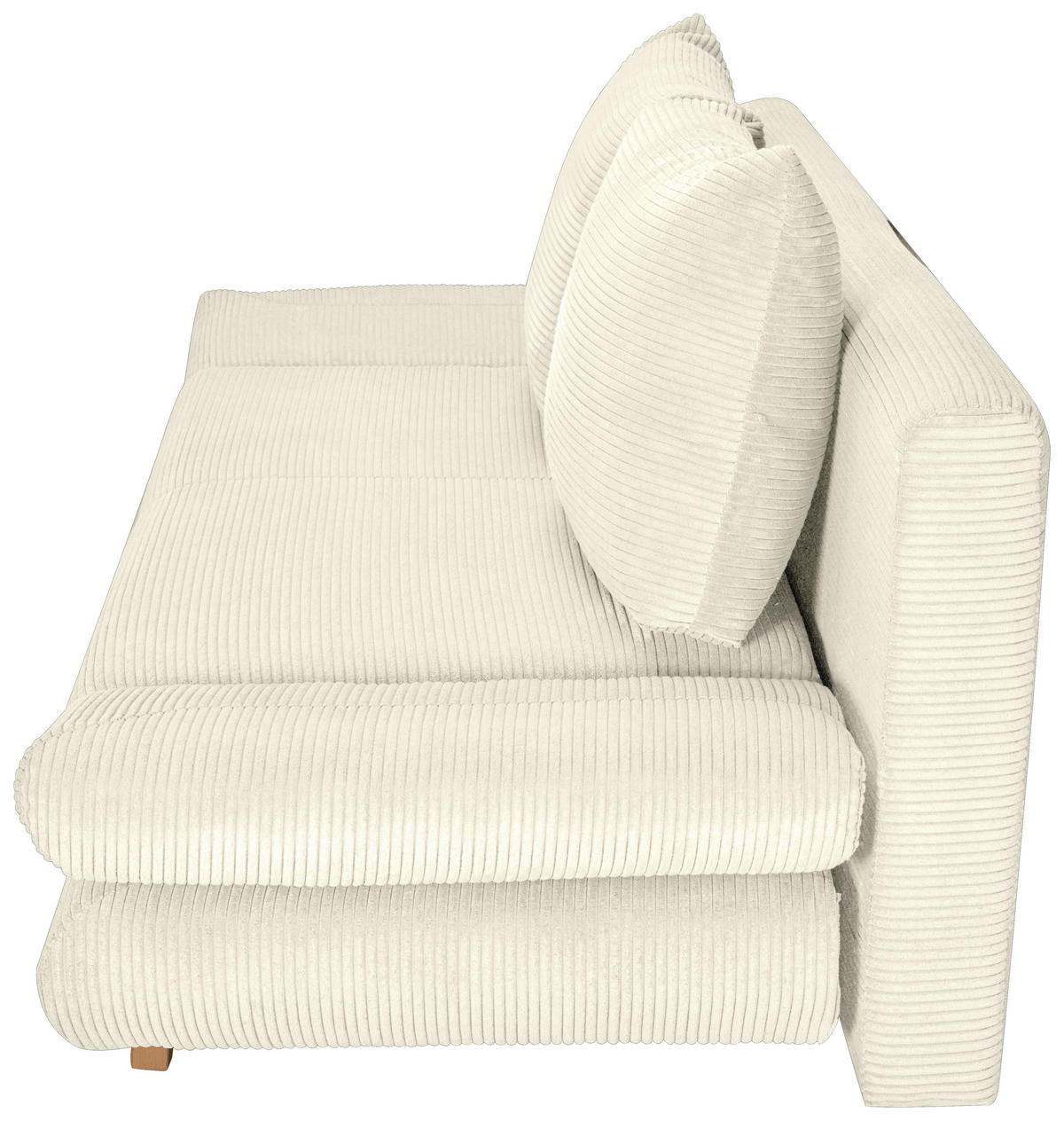 SCHLAFSOFA  mit Schlafen auf Sitzhöhe, haustierfreundlicher Bezug Cord Creme  - Buchefarben/Creme, KONVENTIONELL, Holz/Textil (200/75/85cm) - Carryhome