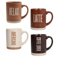 SET VELIKIH ŠALICA ZA KAVU    CINDY BARISTA  - bijela/svijetlo smeđa, Basics, keramika (0,450l) - Tognana