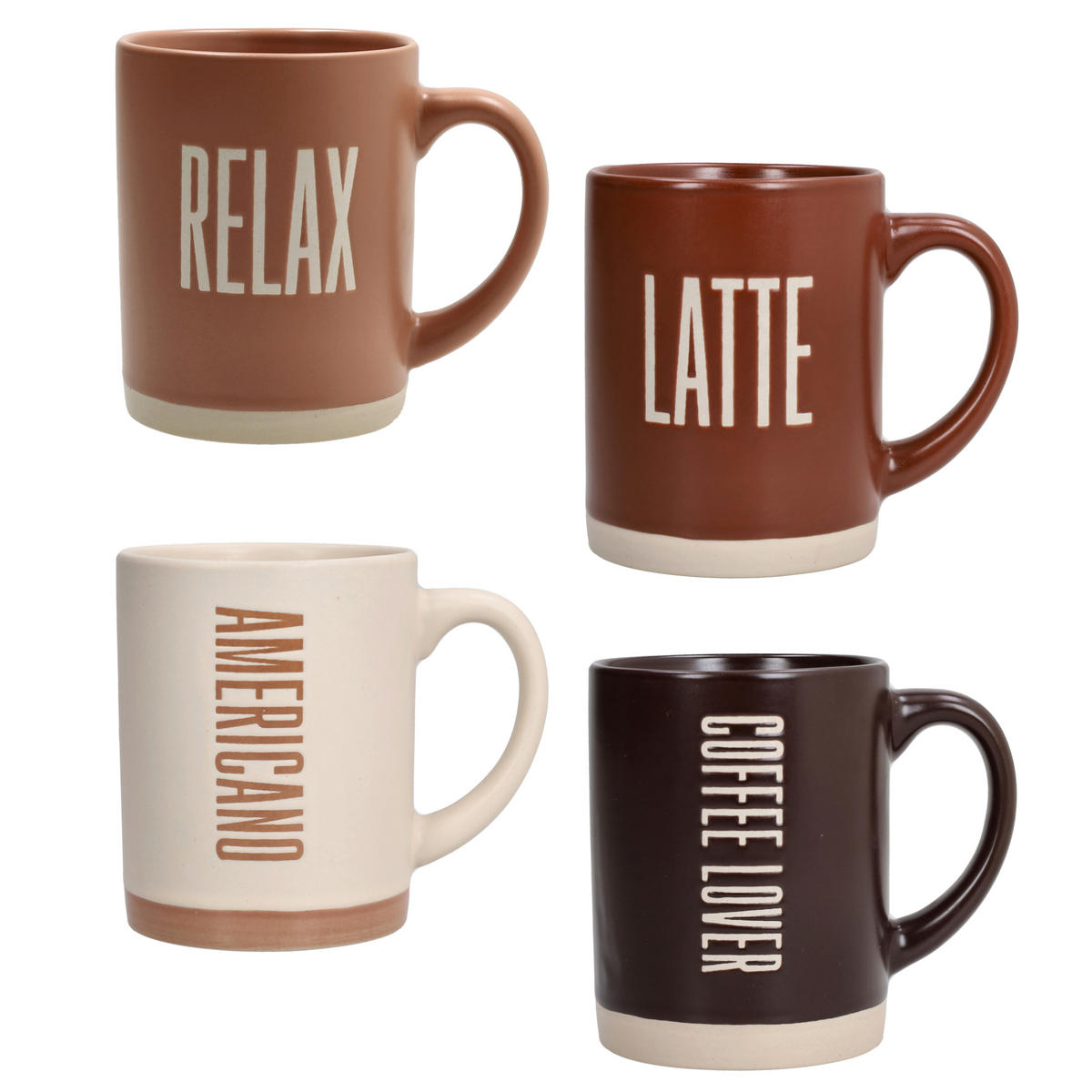 SET VELIKIH ŠALICA ZA KAVU    CINDY BARISTA  - bijela/svijetlo smeđa, Basics, keramika (0,450l) - Tognana