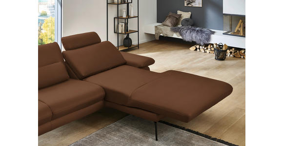 ECKSOFA in Echtleder Hellbraun  310/180 cm  - Hellbraun/Schwarz, Design, Leder/Metall (310/180cm) - Dieter Knoll
