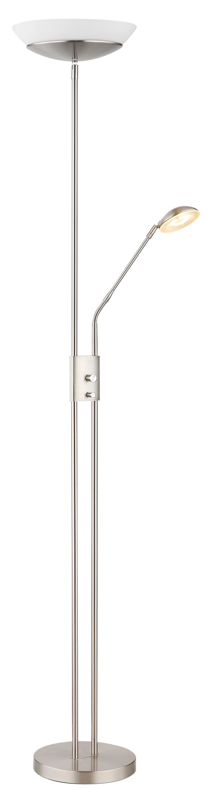 LED-DECKENFLUTER - Opal/Nickelfarben, Konventionell, Glas/Kunststoff (29/180cm) - Globo