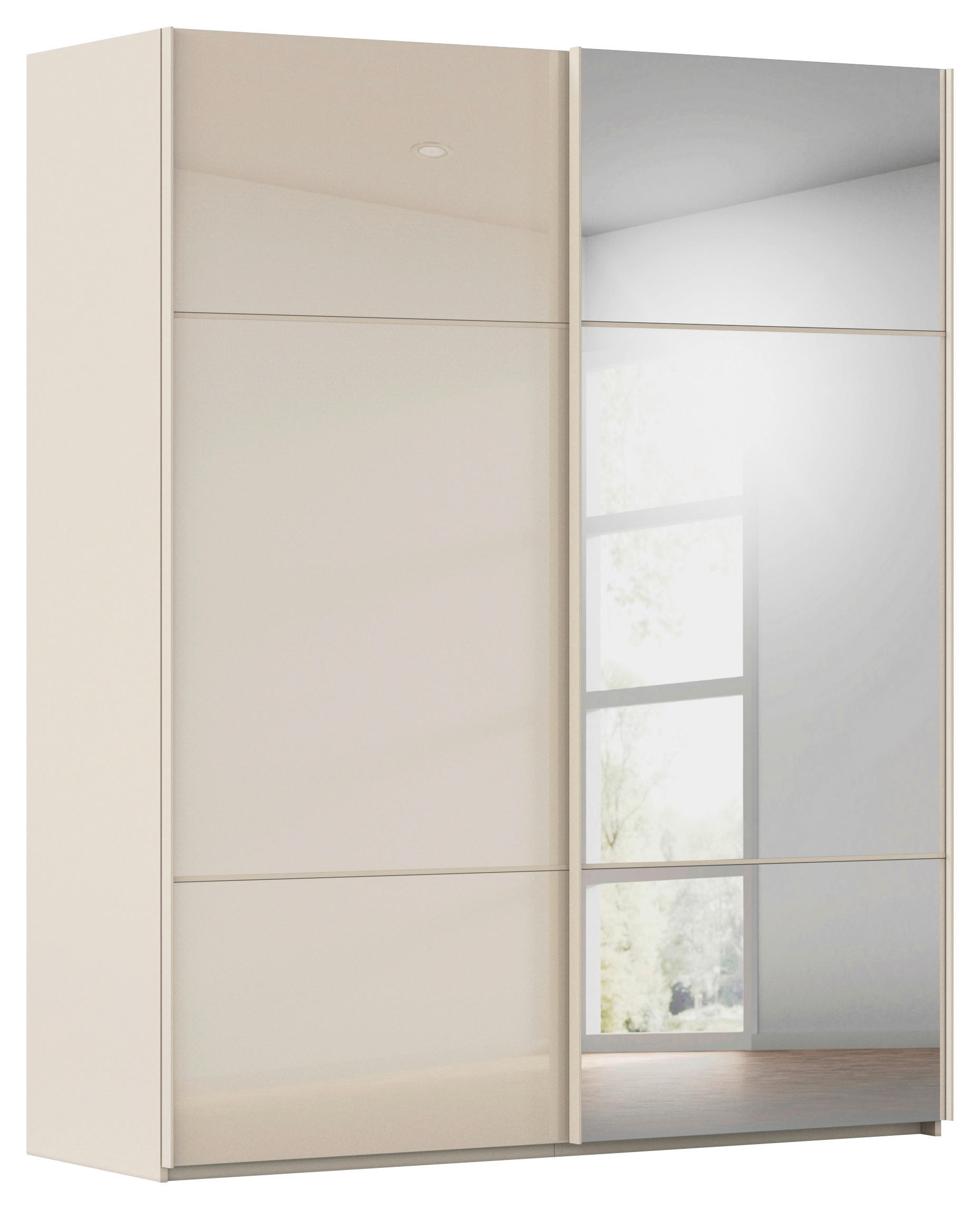 SCHWEBETÜRENSCHRANK 201/223/68 cm 2-türig Champagner - Champagner, KONVENTIONELL, Glas/Holzwerkstoff (201/223/68cm) - Novel