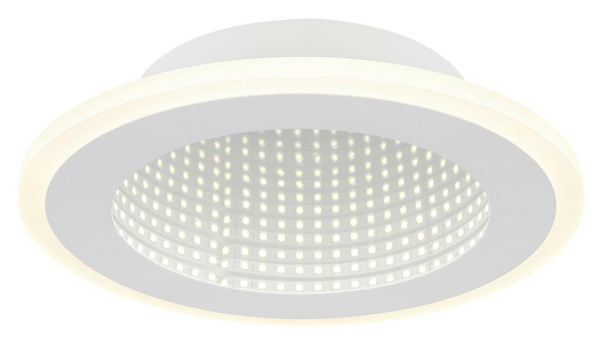 LED-DECKENLEUCHTE 12 W  22,5/4 cm    - Weiss/Opal, Design, Kunststoff/Metall (22,5/4cm) - Globo