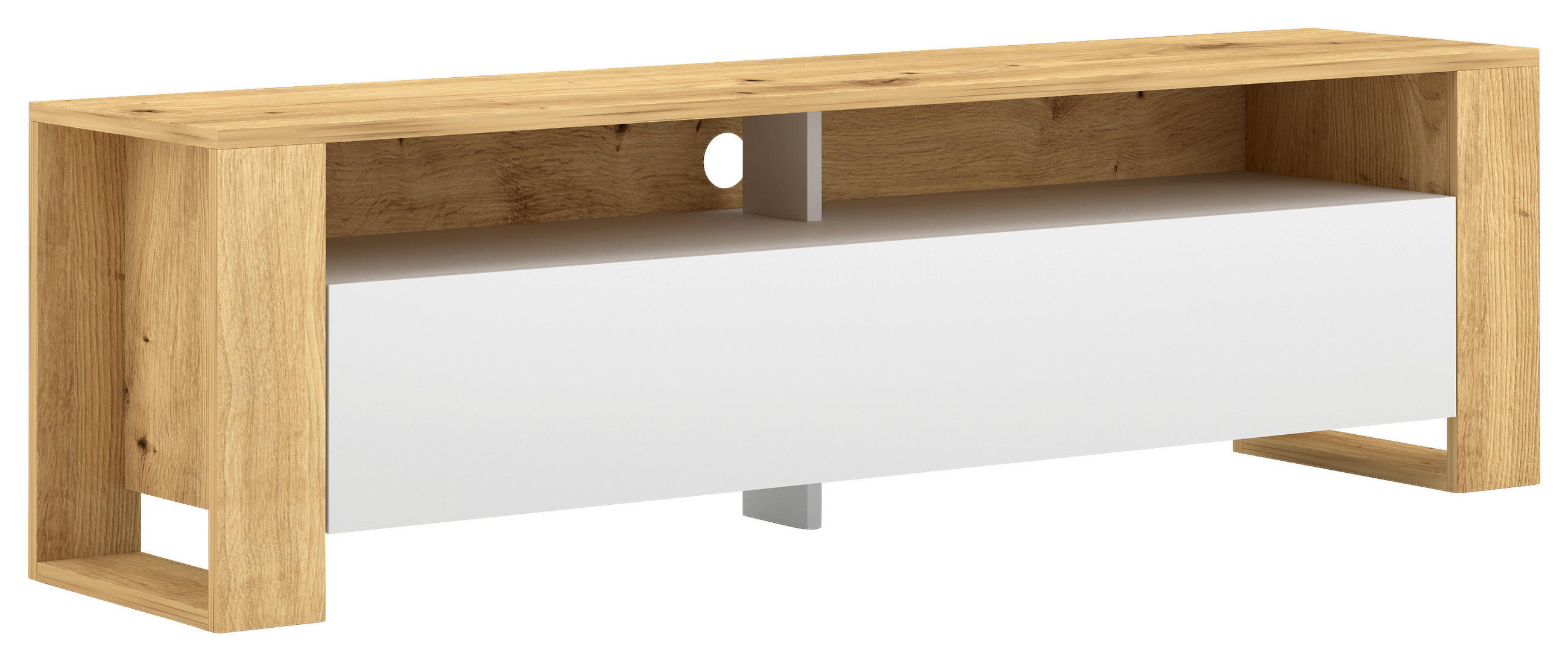 LOWBOARD  in 140/40/32 cm  - Eiche Artisan/Weiß, Design, Holzwerkstoff (140/40/32cm) - MID.YOU