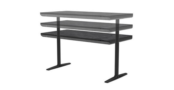 SCHREIBTISCH 160/80/73/118 cm in Schwarz, Dunkelgrau - Dunkelgrau/Schwarz, Design, Holzwerkstoff/Kunststoff (160/80/73/118cm) - Novel