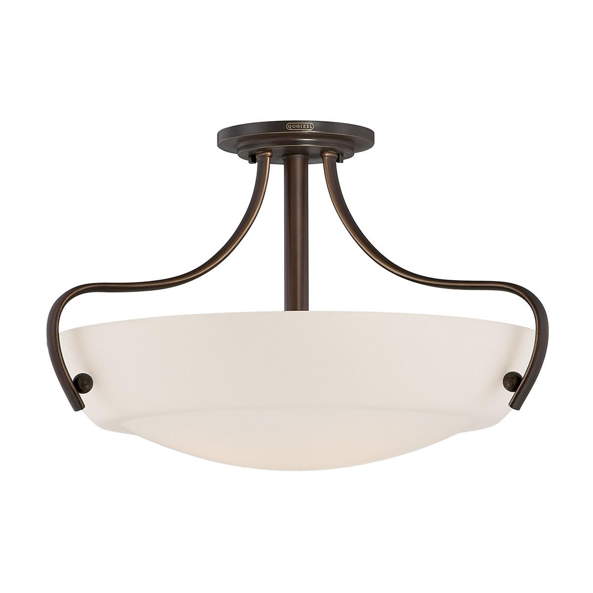 STROPNA SVETILKA Chantilly 45.7/30.5 cm   - temno rjava/barve brona, Natur, kovina/steklo (45.7/30.5cm) - Elstead Lighting