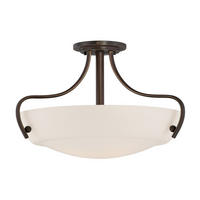STROPNA SVETILKA Chantilly 45.7/30.5 cm   - temno rjava/barve brona, Natur, kovina/steklo (45.7/30.5cm) - Elstead Lighting