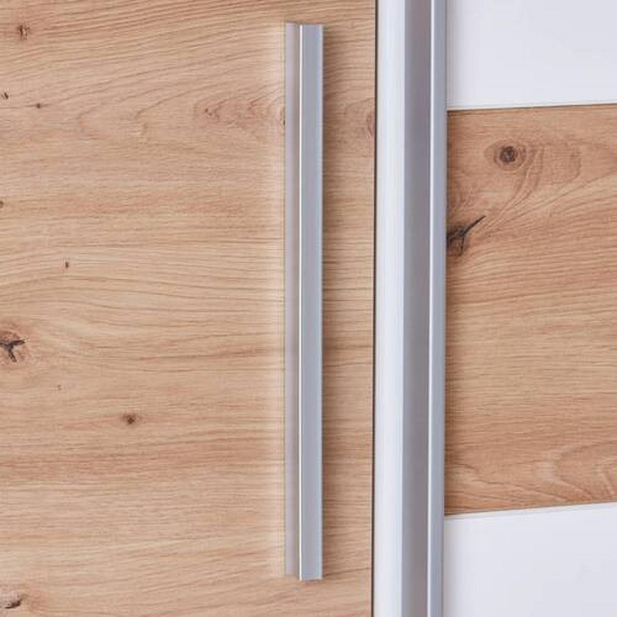DREHTÜRENSCHRANK 215/215/62 cm 4-türig Weiß, Eiche Artisan  - Chromfarben/Weiß, KONVENTIONELL, Holzwerkstoff (215/215/62cm)