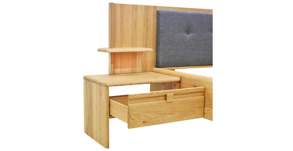 BETTANLAGE 180/200 cm  in Anthrazit, Wildeiche  - Wildeiche/Anthrazit, KONVENTIONELL, Holz/Textil (180/200cm) - Linea Natura