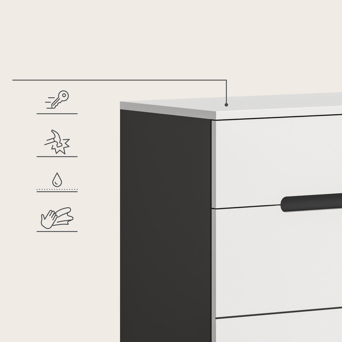 GARDEROBE 4-teilig  in 175/190/37 cm  - Weiß/Grau, Design, Holzwerkstoff (175/190/37cm) - Livetastic