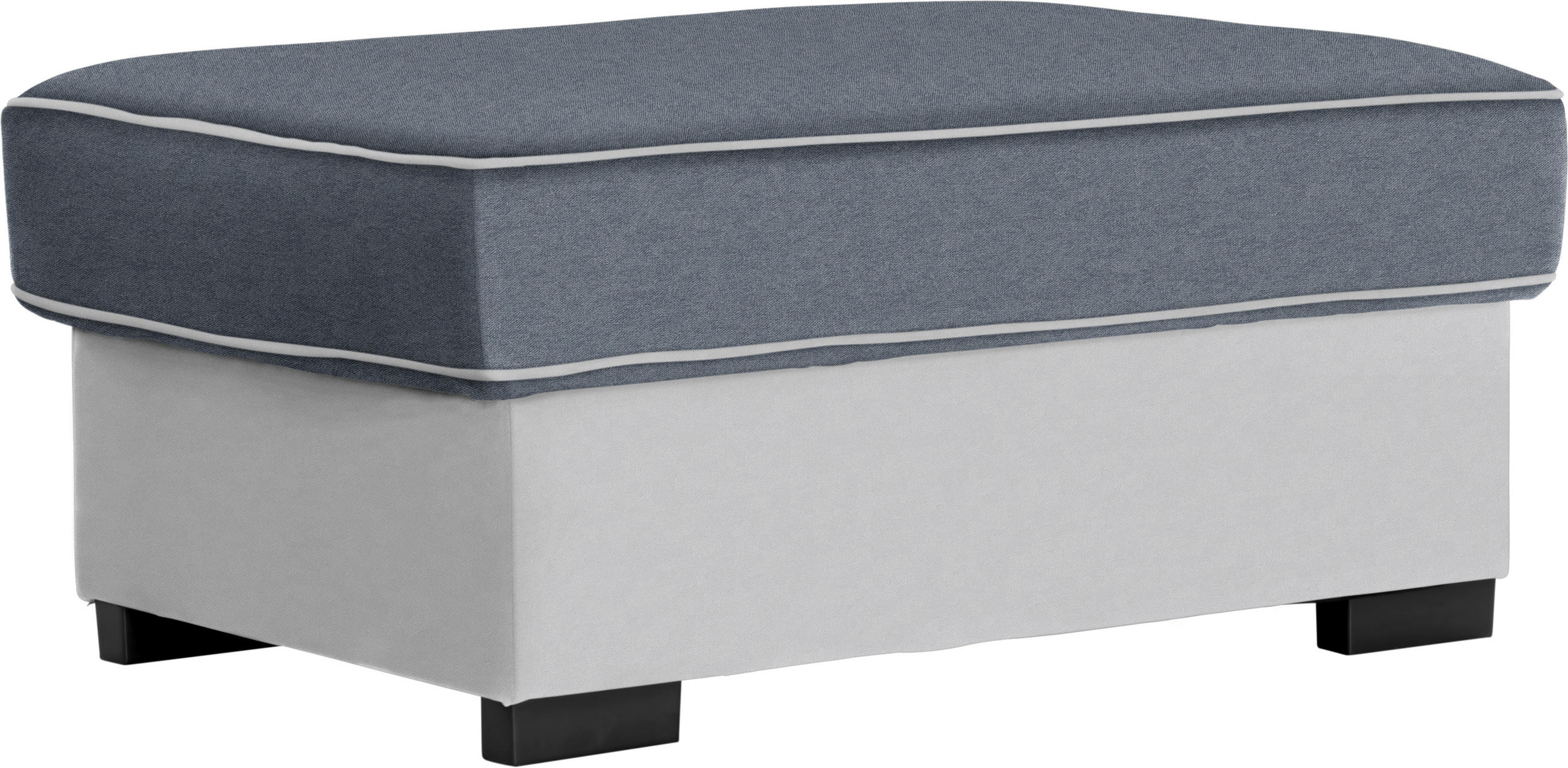 Hocker in Textil Weiß, Hellgrau