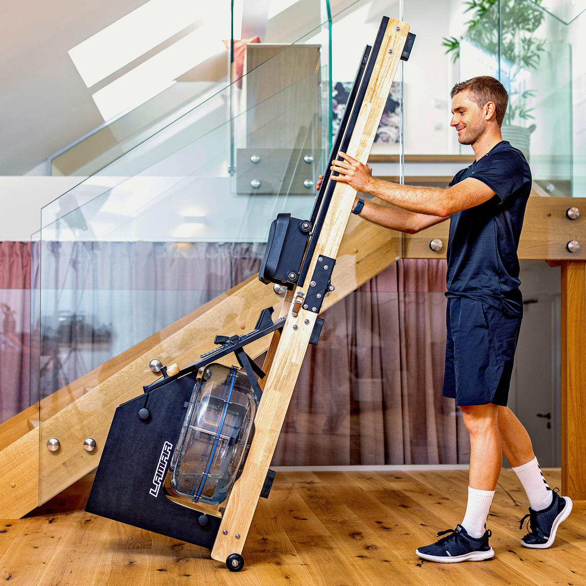 RODDMASKIN - ljusbrun/svart, Klassisk, metall/trä (205/52/56cm) - Atrigo