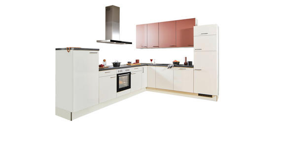 ECKKÜCHE 330/270 cm  in Rot, Weiß  - Rot/Schwarz, Design, Holzwerkstoff/Metall (330/270cm) - Xora