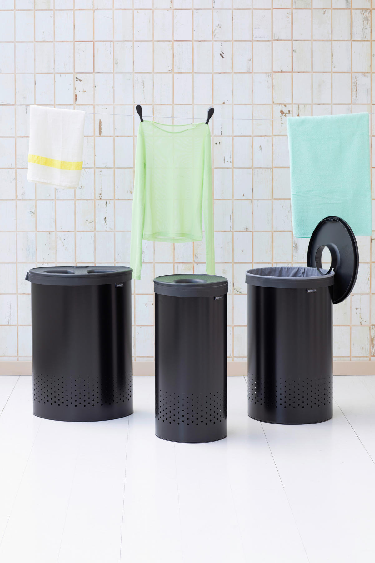 WÄSCHETONNE - Schwarz, Basics (30/30/63,5cm) - Brabantia