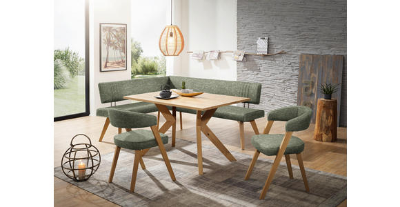 ECKBANK 160/190 cm  in Grün, Wildeiche  - Wildeiche/Eichefarben, Design, Holz/Textil (160/190cm) - Venda