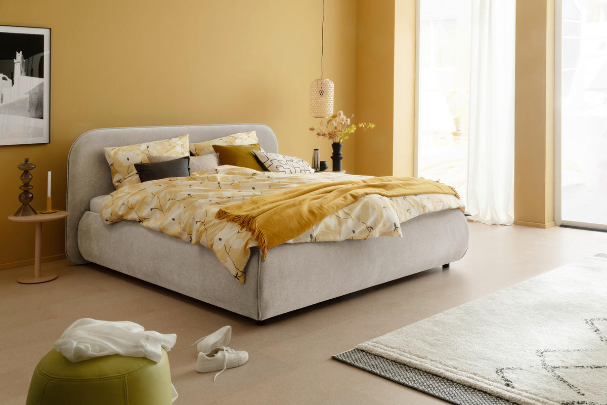 POLSTERBETT Beige 180/200 cm  - Beige, Design, Holz/Textil (180/200cm) - Schöner Wohnen