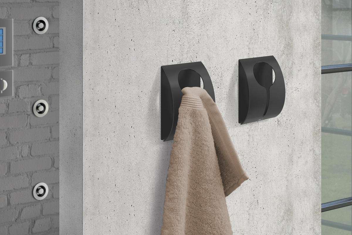 HANDTUCHKLEMME - Schwarz, Basics, Metall (5,0/7,4/2,7cm) - Zack