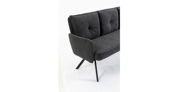 SITZBANK 180/93/67 cm Cord Anthrazit Metall  - Anthrazit/Schwarz, Design, Textil/Metall (180/93/67cm) - Novel