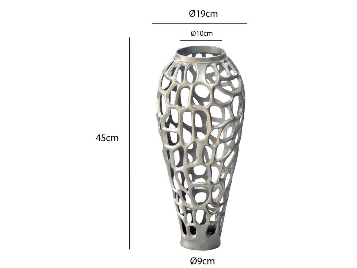 VASE 45 cm  - Silberfarben, Design, Metall (19/45cm) - Livetastic