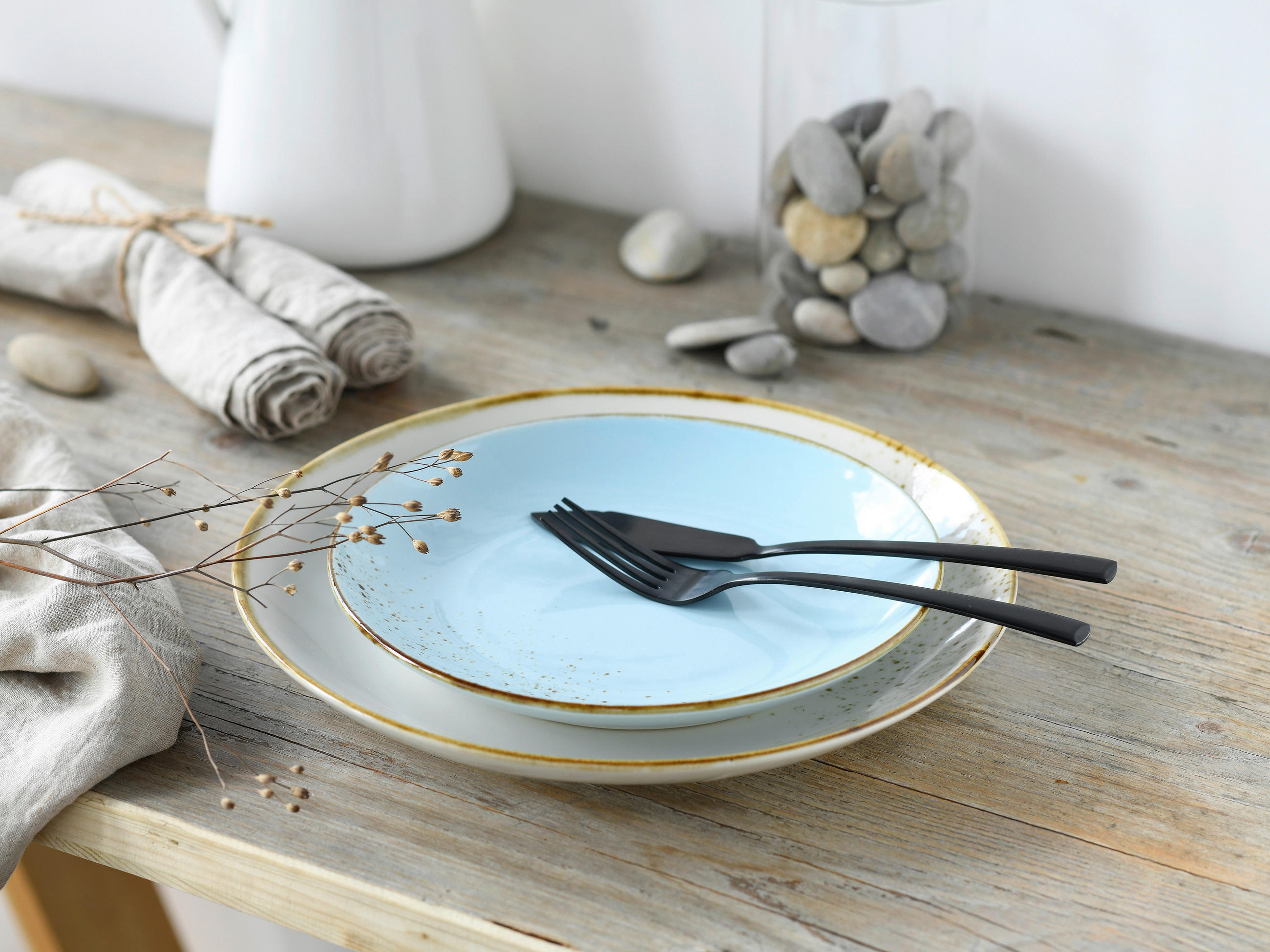 DESSERTTELLERSET Pastellblau 6-teilig 21 cm  - Pastellblau, Trend, Keramik (21cm) - Creatable