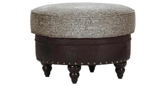 HOCKER Chenille, Mikrofaser Dunkelbraun, Graubraun  - Dunkelbraun/Graubraun, ROMANTIK / LANDHAUS, Holz/Textil (75/50/75cm) - Landscape