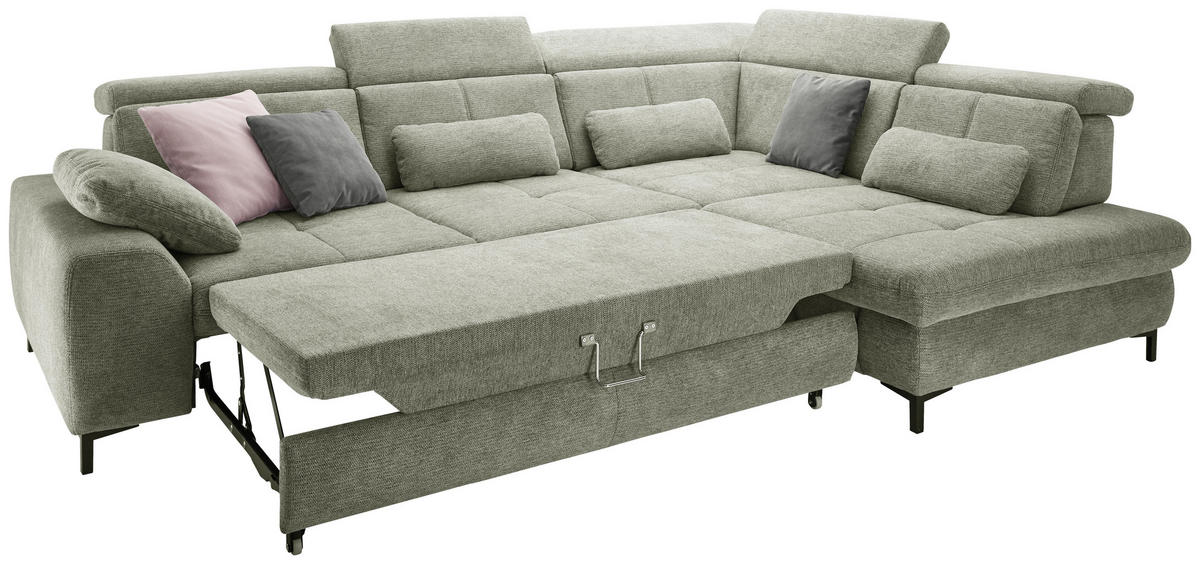 Freisteller von SetOne by Musterring ECKSOFA Grün Webstoff.