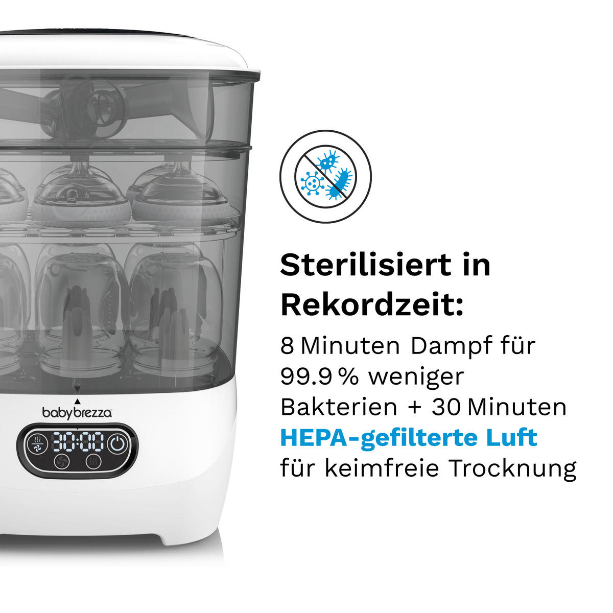 DAMPFSTERILISATOR Sterilizer Dryer Advanced  - Basics (30/36.5/22cm) - Baby Brezza