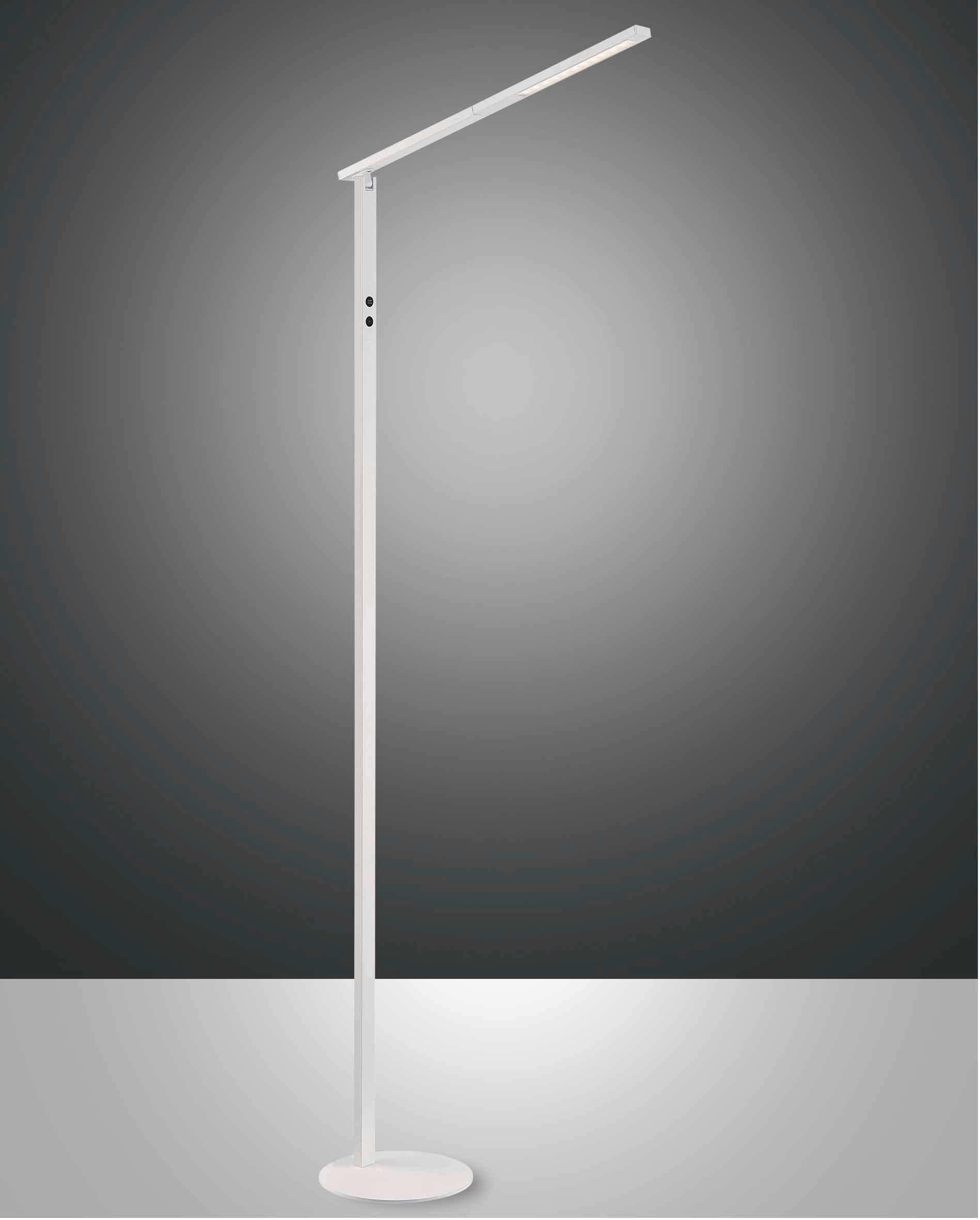 LED-STEHLEUCHTE 51/175 cm    - Weiß, Design, Metall (51/175cm) - Fabas Luce