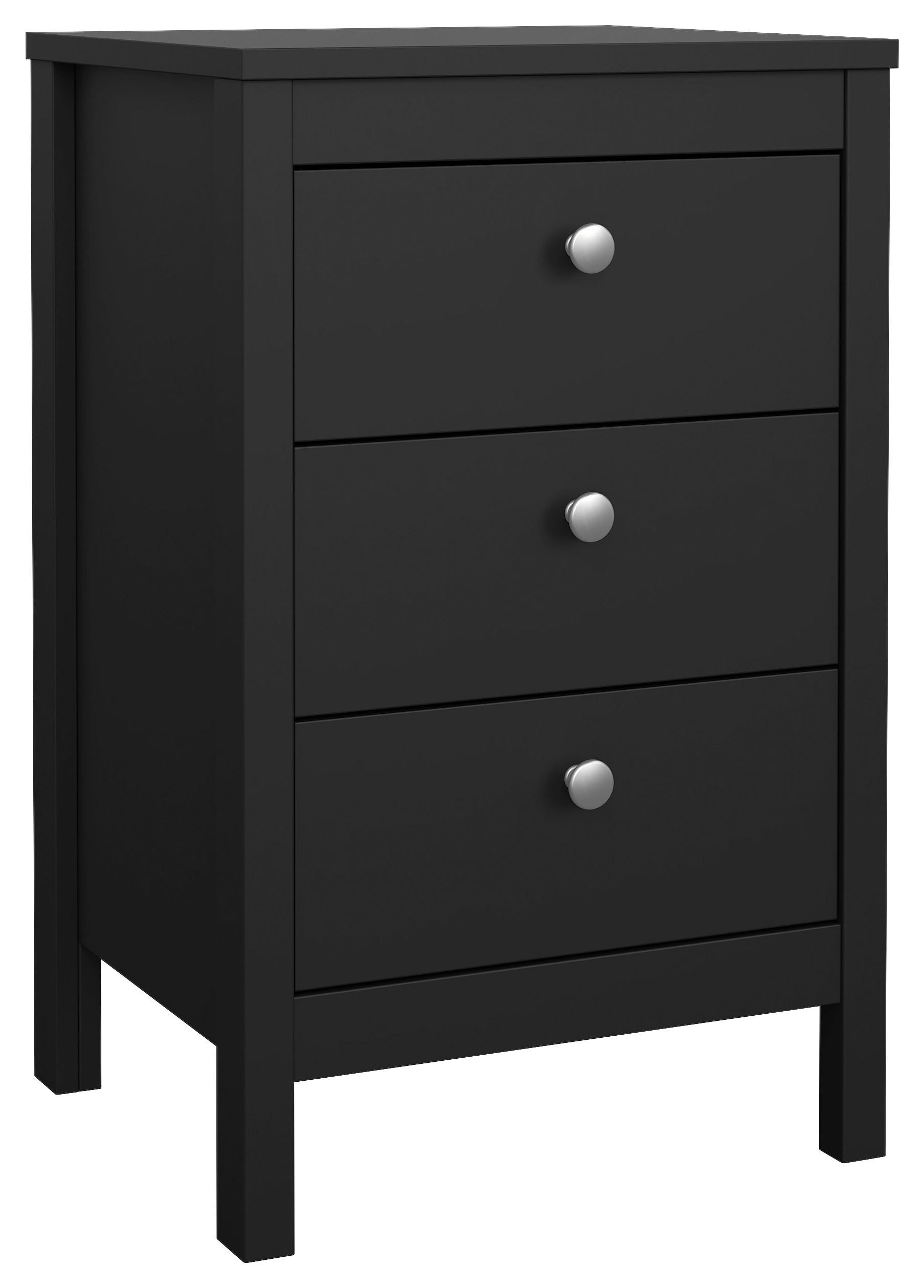 NACHTSCHRANK 43,8/70,1/38,4 cm  - Silberfarben/Schwarz, MODERN, Holzwerkstoff/Metall (43,8/70,1/38,4cm) - MID.YOU