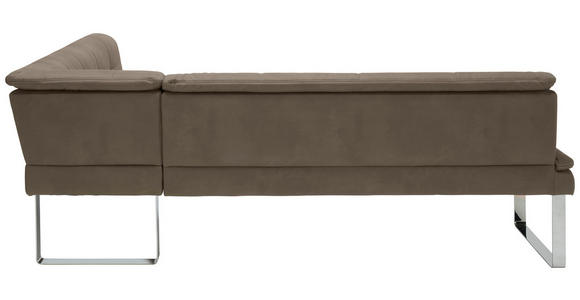 ECKBANK 213/174 cm in Grau, Chromfarben - Chromfarben/Beige, Design, Textil/Metall (213/174cm) - Novel