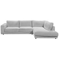 ECKSOFA in Cord Grau  - Schwarz/Grau, Design, Kunststoff/Textil (325/224cm) - Hom`in