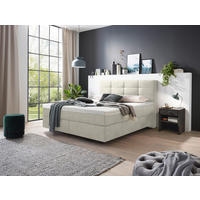 BOXSPRINGBETT 200/200 cm  in Creme  - Chromfarben/Creme, Konventionell, Kunststoff/Textil (200/200cm) - Voleo