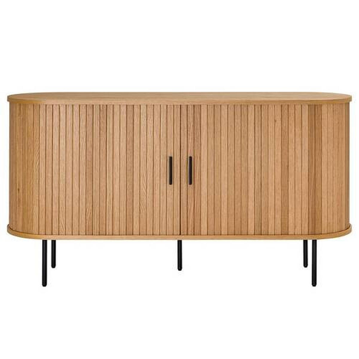 SIDEBOARD svart, ekfärgad  140/76/40 cm  - svart/ekfärgad, Lifestyle, metall/trämaterial (140/76/40cm)