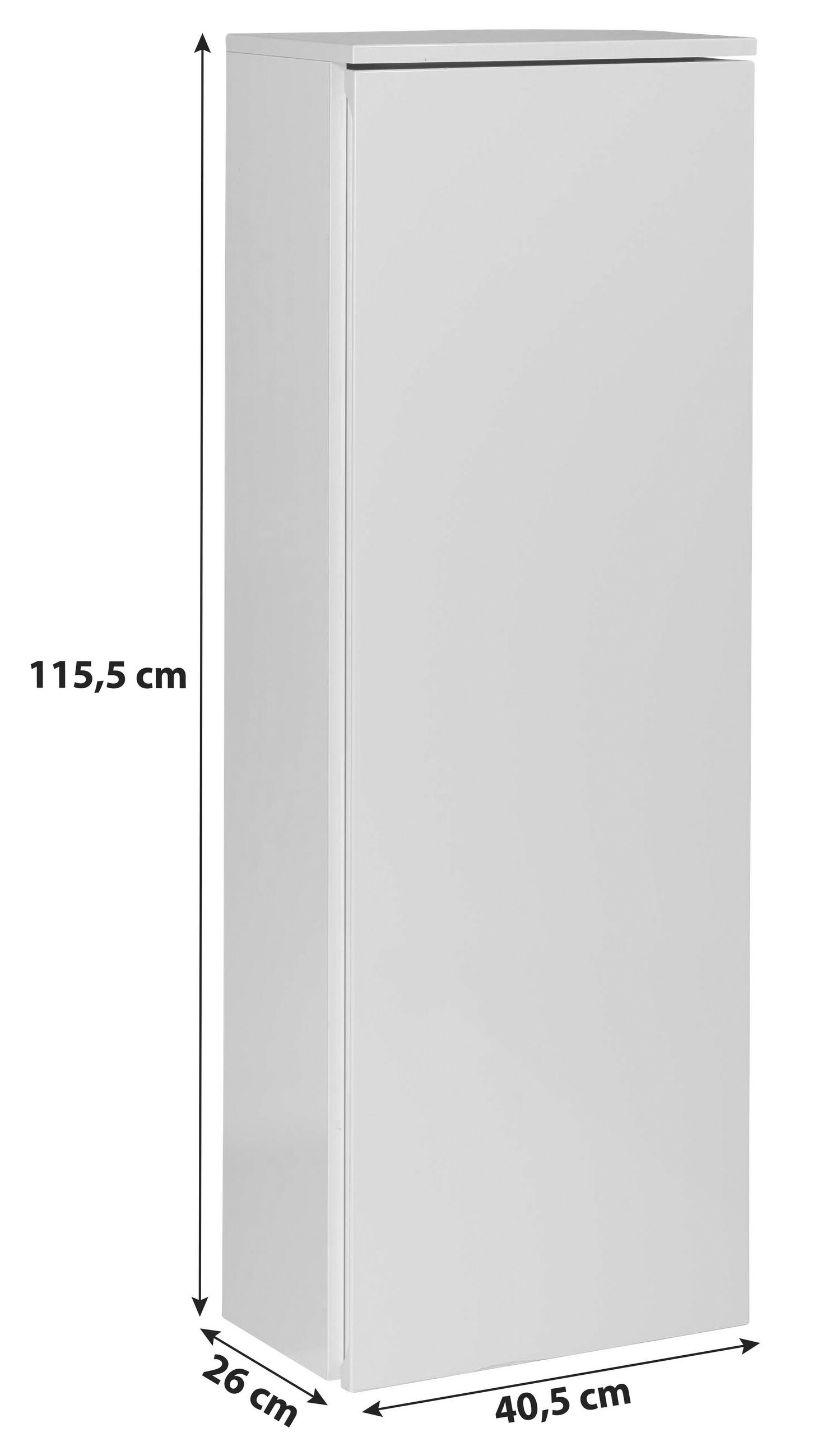 UNTERSCHRANK 40,5/115,5/26 cm   - Weiß, MODERN, Glas/Holz (40,5/115,5/26cm) - MID.YOU