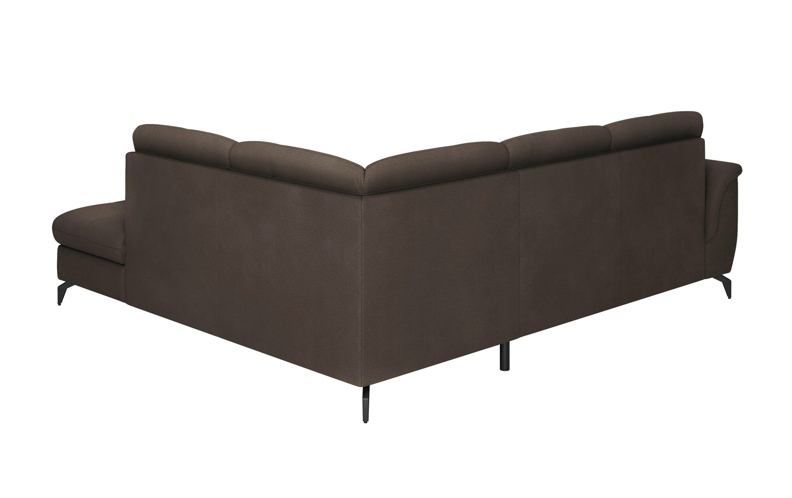 Thumbnail - Sit & More Ecksofa Zora E, Dunkelbraun, Textil, 5,5-Sitzer, Ottomane rechts, L-Form, 244x212 cm, Goldenes M, Oeko-Tex® S...