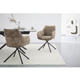 ARMLEHNSTUHL  in Webstoff  - Taupe/Schwarz, Design, Textil/Metall (63/88/62cm) - Novel