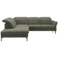 ECKSOFA  in Flachgewebe Grün  233/299-313 cm  - Schwarz/Grün, Design, Textil/Metall (233/299-313cm) - Dieter Knoll