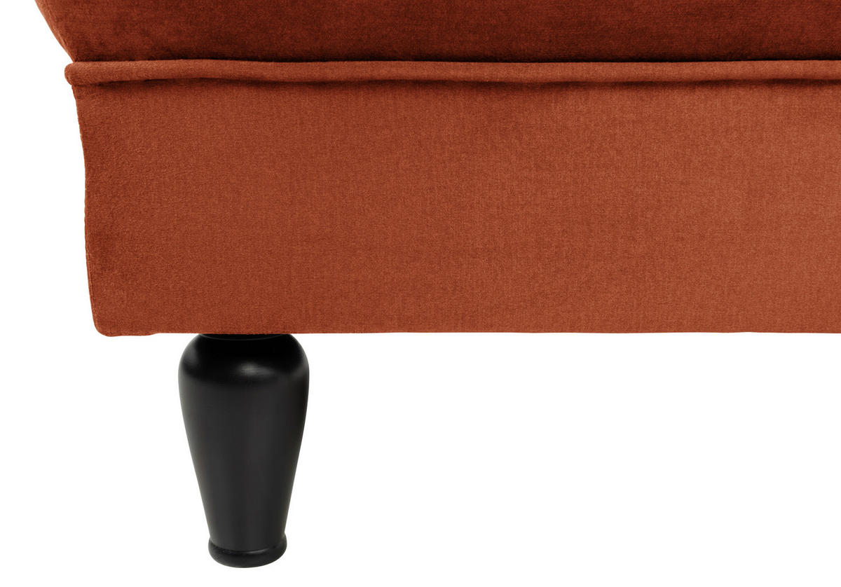 HOCKER in Textil Rostfarben  - Rostfarben/Schwarz, Design, Holz/Textil (82/44/82cm) - MID.YOU
