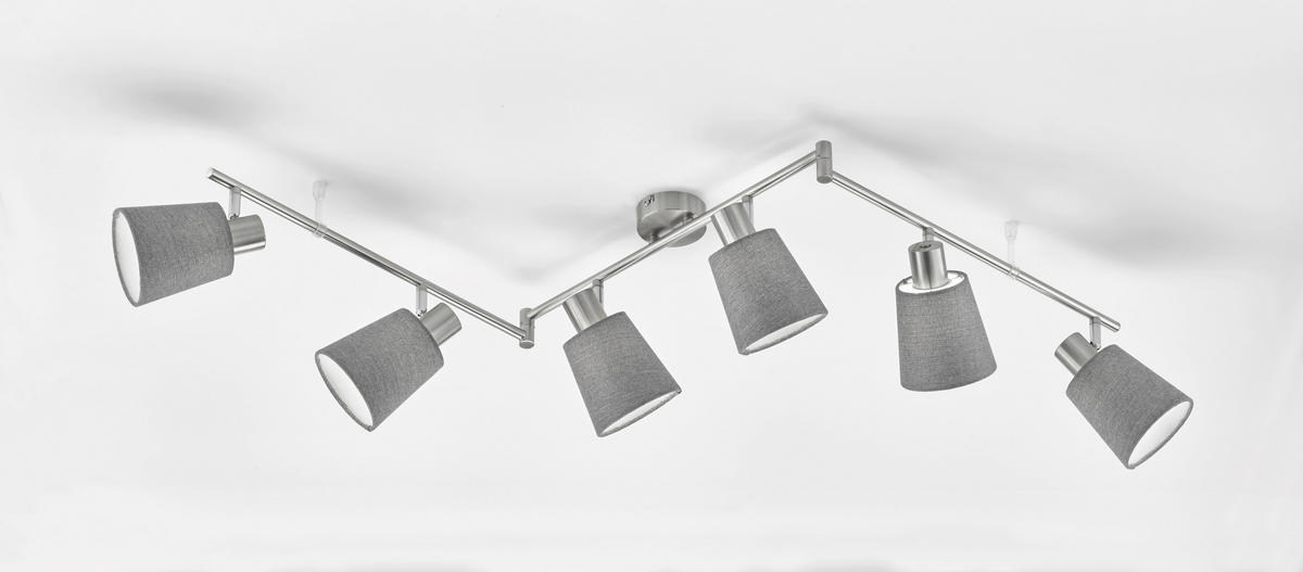 DECKENLEUCHTE     - Grau, Design, Textil (11/145cm) - Fischer & Honsel