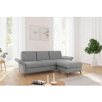ECKSOFA ROCHELLE E in Flachgewebe Grau  251/164 cm  - Schwarz/Grau, KONVENTIONELL, Textil/Metall (251/164cm) - Sit & More