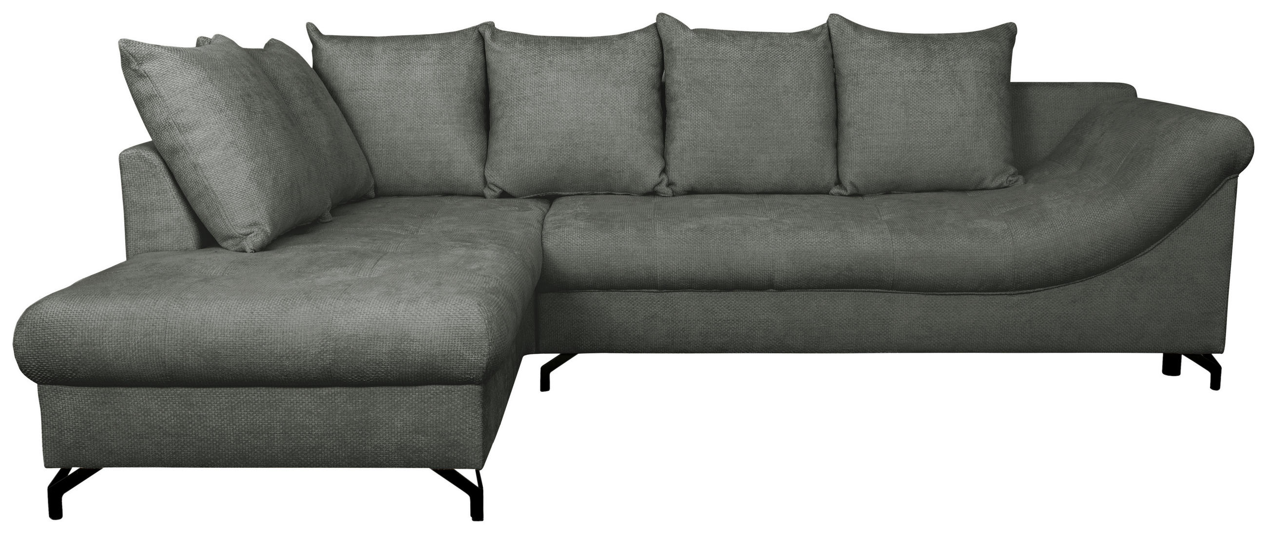 ECKSOFA Anthrazit Struktur  - Anthrazit/Schwarz, KONVENTIONELL, Textil/Metall (194/274cm) - Carryhome