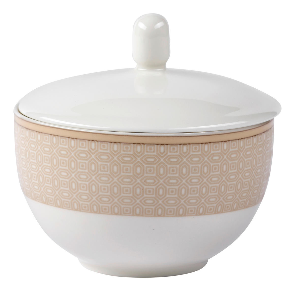 ZUCKERDOSE Geo Keramik  - Beige/Weiß, KONVENTIONELL, Keramik (9/7cm) - Ritzenhoff Breker