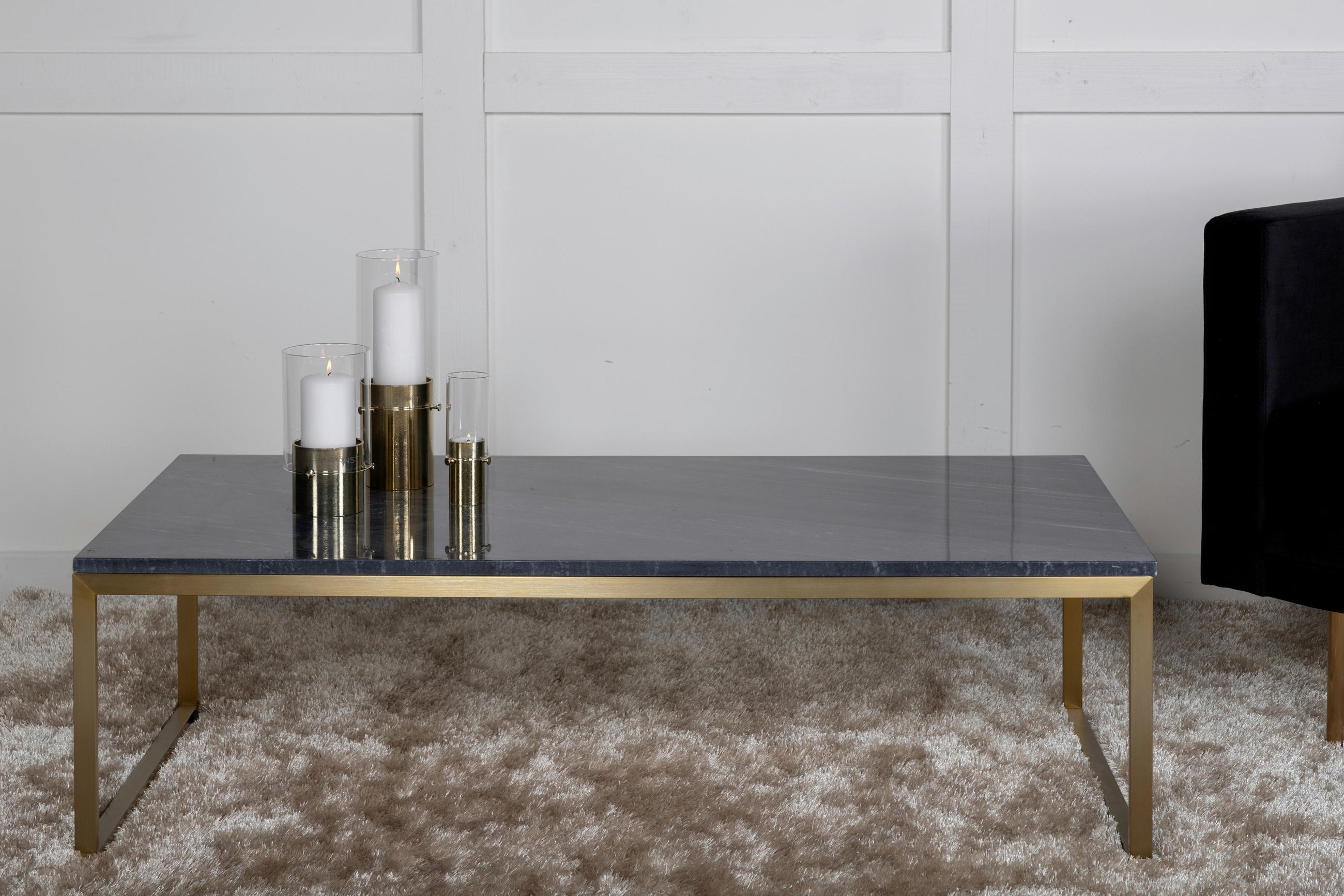 SOFFBORD i metall, sten 120/60/36 cm  - grå/guldfärgad, Design, metall/sten (120/60/36cm) - Livetastic